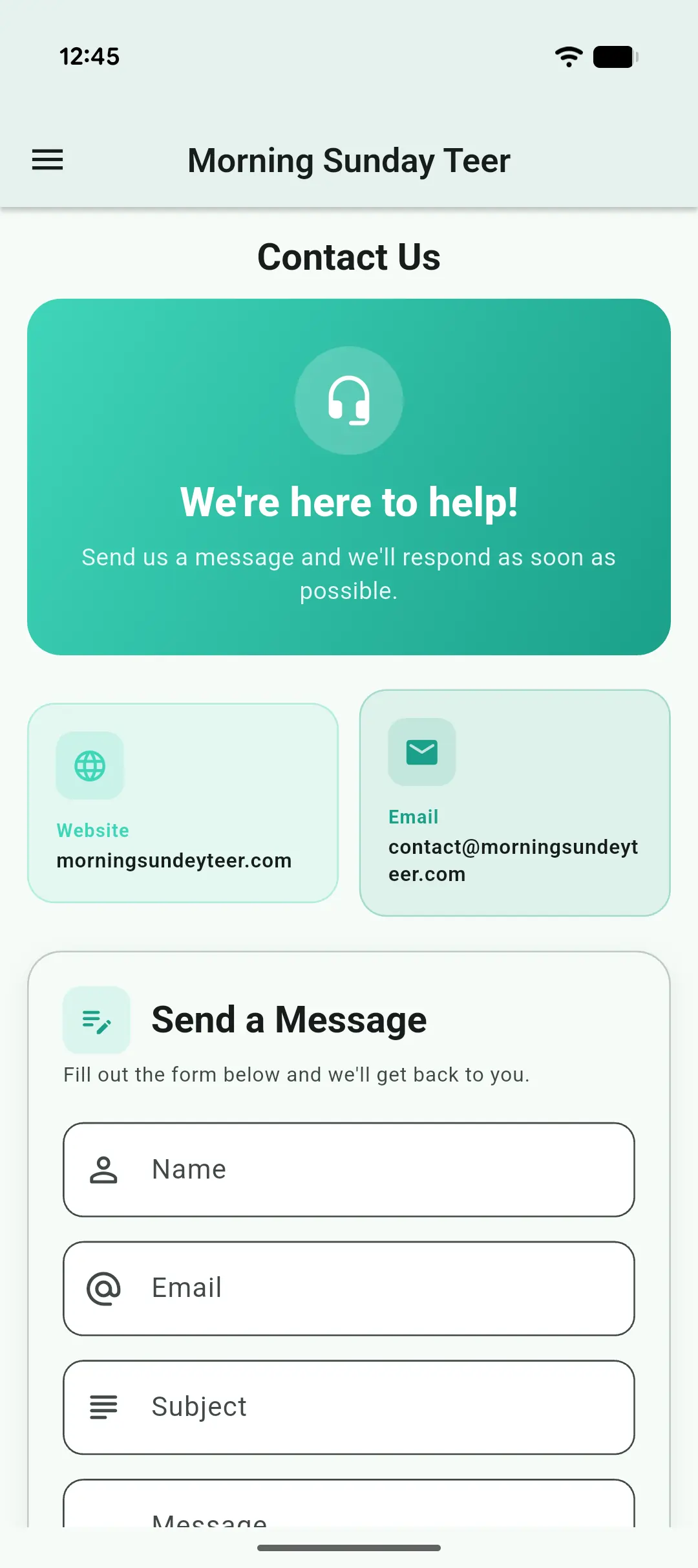 Morning Sunday teer contact